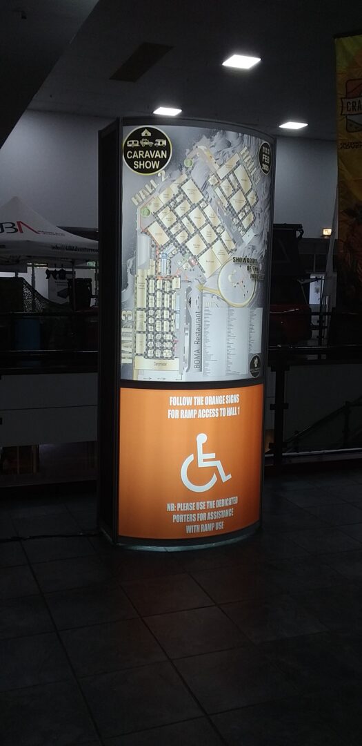 Professional event booth designed by EBS with product displays and signage